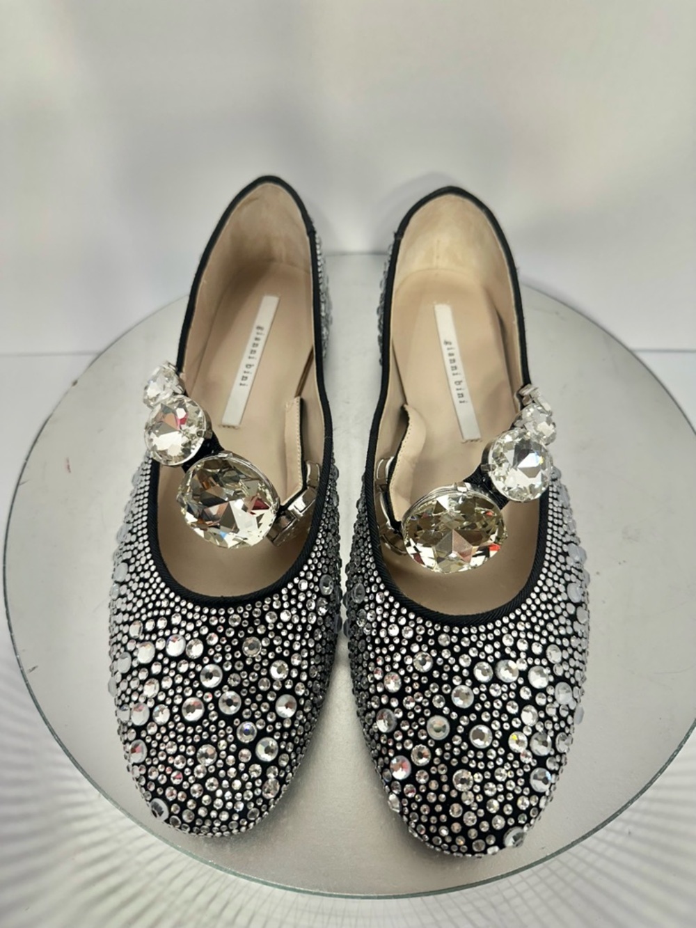 Gianni Bini Black Crystal-Embellished Ballet Flats ,7.5 new w/out tags